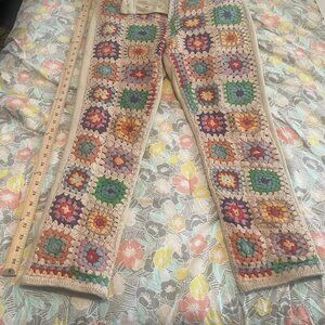 FREE PEOPLE Sz 31 CROCHET ZURI MOM JEANS IN SEDONA SUNSET